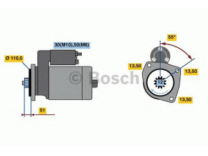 BOSCH 0 001 261 004 starteris