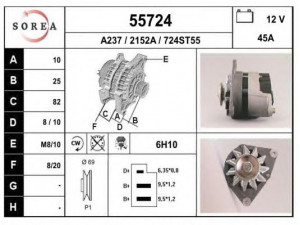 EAI 55724 kintamosios srovės generatorius 
 Elektros įranga -> Kint. sr. generatorius/dalys -> Kintamosios srovės generatorius
5003897, 5007076, 76BB10300HA, 76BB10300HB