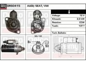 DELCO REMY DRS0415 starteris 
 Elektros įranga -> Starterio sistema -> Starteris
02M911024C, 02M911024CX, 02M911024S