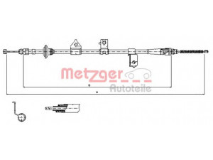 METZGER 17.6027 trosas, stovėjimo stabdys 
 Stabdžių sistema -> Valdymo svirtys/trosai
0K30A-44420H, OK30A-44420H