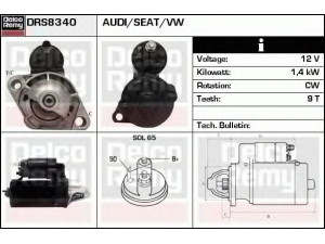 DELCO REMY DRS8340 starteris 
 Elektros įranga -> Starterio sistema -> Starteris
078911023D, 078911023DX