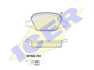 ICER 181502-703 stabdžių trinkelių rinkinys, diskinis stabdys 
 Techninės priežiūros dalys -> Papildomas remontas
7 177 099 1, 7 736 227 5, 7 736 267 5