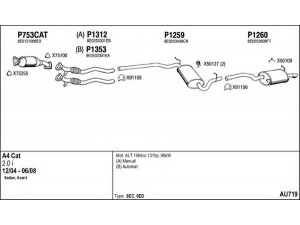 FENNO AU719 išmetimo sistema 
 Išmetimo sistema -> Išmetimo sistema, visa