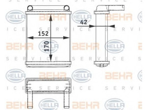 HELLA 8FH 351 312-521 šilumokaitis, salono šildymas 
 Šildymas / vėdinimas -> Šilumokaitis
003 835 35 01, A 003 835 35 01