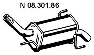 EBERSPÄCHER 08.301.86 galinis duslintuvas 
 Išmetimo sistema -> Duslintuvas
58 52 190