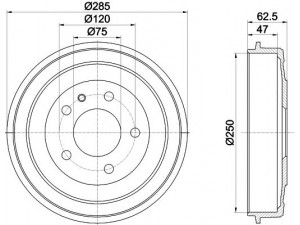 HELLA PAGID 8DT 355 300-001 stabdžių būgnas 
 Stabdžių sistema -> Būgninis stabdys -> Stabdžių būgnas
34211102126, 34211116943, 34211158559