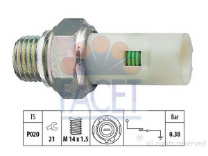 FACET 7.0076 alyvos slėgio jungiklis 
 Variklis -> Variklio elektra
M-882369, MW-31216548, 25240-00Q0C