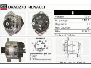 DELCO REMY DRA3273 kintamosios srovės generatorius 
 Elektros įranga -> Kint. sr. generatorius/dalys -> Kintamosios srovės generatorius
6001023940, 7700855154