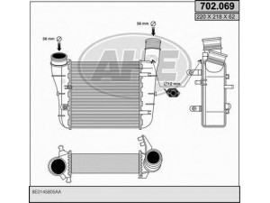AHE 702.069 tarpinis suslėgto oro aušintuvas, kompresorius 
 Variklis -> Oro tiekimas -> Įkrovos agregatas (turbo/superįkrova) -> Tarpinis suslėgto oro aušintuvas
8E0145805AA