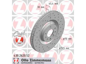 ZIMMERMANN 430.2620.52 stabdžių diskas 
 Dviratė transporto priemonės -> Stabdžių sistema -> Stabdžių diskai / priedai
569 154, 931 88 445