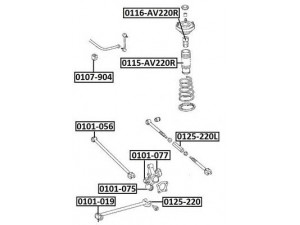 ASVA 0125-220L vikšro valdymo svirtis 
 Ašies montavimas/vairavimo mechanizmas/ratai -> Valdymo svirtis/pasukamosios svirties sujungimas -> Vairo trauklės (valdymo svirtis, išilginis balansyras, diago
48730-05030