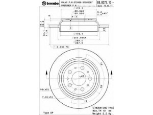 BREMBO 08.B273.10 stabdžių diskas 
 Dviratė transporto priemonės -> Stabdžių sistema -> Stabdžių diskai / priedai
272429, 31262097