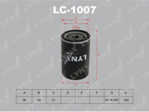 LYNXauto LC-1007 alyvos filtras 
 Techninės priežiūros dalys -> Techninės priežiūros intervalai
034 115 561 A, 06A 115 561, 06A 115 561 B