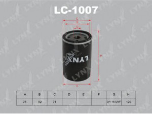 LYNXauto LC-1007 alyvos filtras 
 Techninės priežiūros dalys -> Techninės priežiūros intervalai
034 115 561 A, 06A 115 561, 06A 115 561 B