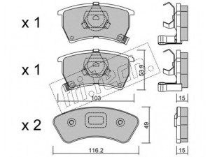 fri.tech. 395.0 stabdžių trinkelių rinkinys, diskinis stabdys 
 Techninės priežiūros dalys -> Papildomas remontas
BG12-49-280