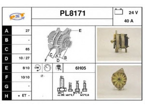 SNRA PL8171 kintamosios srovės generatorius
5001014169, 5010058424