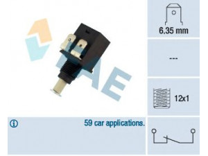 FAE 24130 stabdžių žibinto jungiklis 
 Stabdžių sistema -> Stabdžių žibinto jungiklis
5.422.483, 5.472.060, 75.491.858