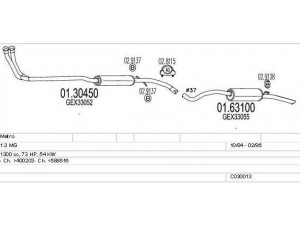 MTS C030013007491 išmetimo sistema 
 Išmetimo sistema -> Išmetimo sistema, visa