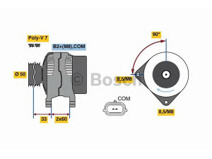 BOSCH 0 986 081 100 kintamosios srovės generatorius 
 Elektros įranga -> Kint. sr. generatorius/dalys -> Kintamosios srovės generatorius
77 11 368 601, 82 00 474 219, 82 00 660 041