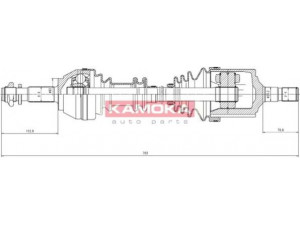 KAMOKA CT1138913 kardaninis velenas 
 Ratų pavara -> Kardaninis velenas
9559529280, 95606803, 96184031