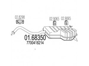 MTS 01.68350 galinis duslintuvas 
 Išmetimo sistema -> Duslintuvas
7700418214