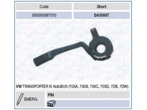 MAGNETI MARELLI 000050097010 vairo kolonėlės jungiklis 
 Vidaus įranga -> Rankinės/kojinės svirties sistema
701 953 513, 701 953 513C, 701953513