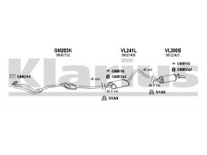 KLARIUS 390098U išmetimo sistema 
 Išmetimo sistema -> Išmetimo sistema, visa
