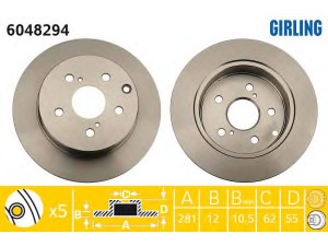 GIRLING 6048294 stabdžių diskas 
 Stabdžių sistema -> Diskinis stabdys -> Stabdžių diskas
4243142060, 4243142060