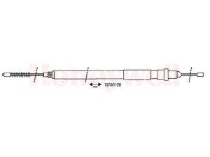 BENDIX 431234B trosas, stovėjimo stabdys 
 Stabdžių sistema -> Valdymo svirtys/trosai
7700781393
