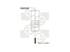BGA V537132 išleidimo vožtuvas 
 Variklis -> Variklio uždegimo laiko reguliavimo kontrolė -> Vožtuvų eilė -> Vožtuvai/dalys
91540782, 949.62
