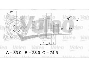 VALEO 437406 kintamosios srovės generatorius
24451624, 24451624YC
