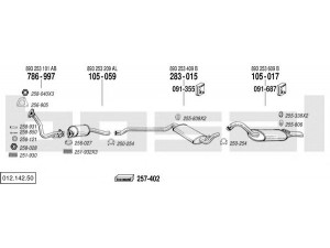 BOSAL 012.142.50 išmetimo sistema 
 Išmetimo sistema -> Išmetimo sistema, visa