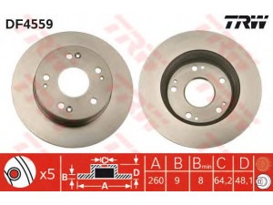 TRW DF4559 stabdžių diskas 
 Dviratė transporto priemonės -> Stabdžių sistema -> Stabdžių diskai / priedai
42510ST7R00, 42510SZ3000, 3502108