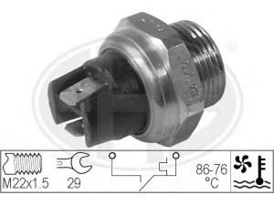 ERA 330292 temperatūros jungiklis, radiatoriaus ventiliatorius 
 Aušinimo sistema -> Siuntimo blokas, aušinimo skysčio temperatūra
60506988, 77 00 748 169, 1264 04