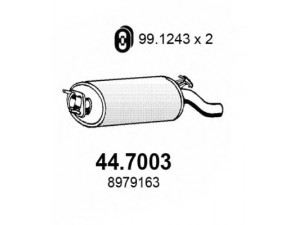 ASSO 44.7003 galinis duslintuvas 
 Išmetimo sistema -> Duslintuvas
4525366, 5467055, 8979163