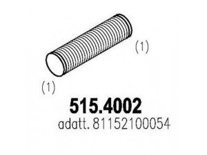 ASSO 515.4002 lanksti žarna, išmetimo sistema 
 Išmetimo sistema -> Išmetimo vamzdžiai
81152100054