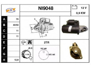 SNRA NI9048 starteris 
 Elektros įranga -> Starterio sistema -> Starteris
2330094850, 2330099B00, 2330099b06