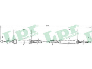 LPR C0170B trosas, stovėjimo stabdys 
 Stabdžių sistema -> Valdymo svirtys/trosai
ZF4450938, ZF4450938, ZF4450938