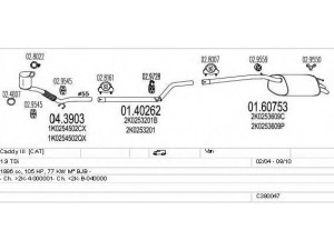 MTS C380047002843 išmetimo sistema 
 Išmetimo sistema -> Išmetimo sistema, visa