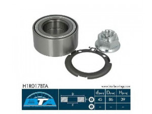 BTA H1R017BTA rato guolio komplektas 
 Ašies montavimas/vairavimo mechanizmas/ratai -> Rato stebulė/montavimas -> Rato guolis
40210-00QAF, 4408669, 91160087