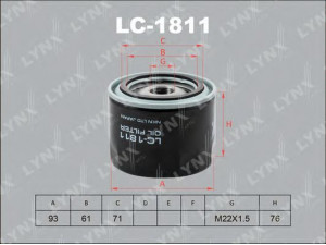 LYNXauto LC-1811 alyvos filtras 
 Techninės priežiūros dalys -> Techninės priežiūros intervalai
2995811, 504091563, 8094872