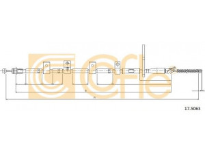 COFLE 17.5063 trosas, stovėjimo stabdys 
 Stabdžių sistema -> Valdymo svirtys/trosai
5440264J00, 5440264J00000