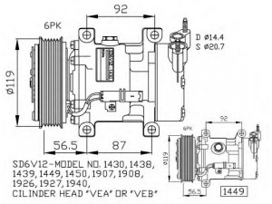 NRF 32227G kompresorius, oro kondicionierius 
 Oro kondicionavimas -> Kompresorius/dalys
6189509160, 6453FR, 6453GZ, 6453JL
