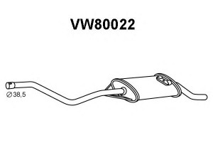 VENEPORTE VW80022 galinis duslintuvas 
 Išmetimo sistema -> Duslintuvas
867253609AG, 871253609J, 871253609L
