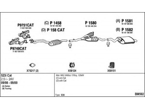 FENNO BM502 išmetimo sistema 
 Išmetimo sistema -> Išmetimo sistema, visa