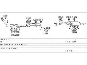 MTS C070191001122 išmetimo sistema 
 Išmetimo sistema -> Išmetimo sistema, visa