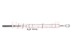 BENDIX 432012B trosas, stovėjimo stabdys 
 Stabdžių sistema -> Valdymo svirtys/trosai
34411160134