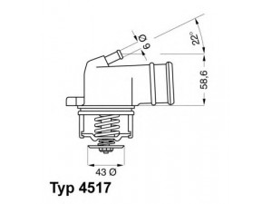 WAHLER 4517.87D termostatas, aušinimo skystis 
 Aušinimo sistema -> Termostatas/tarpiklis -> Thermostat
120 200 00 15, 120 203 02 75