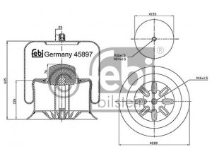 FEBI BILSTEIN 45897 dėklas, pneumatinė pakaba
942 320 06 17, 942 320 33 21