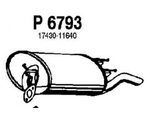 FENNO P6793 galinis duslintuvas 
 Išmetimo sistema -> Duslintuvas
17430-11640, 17430-64680